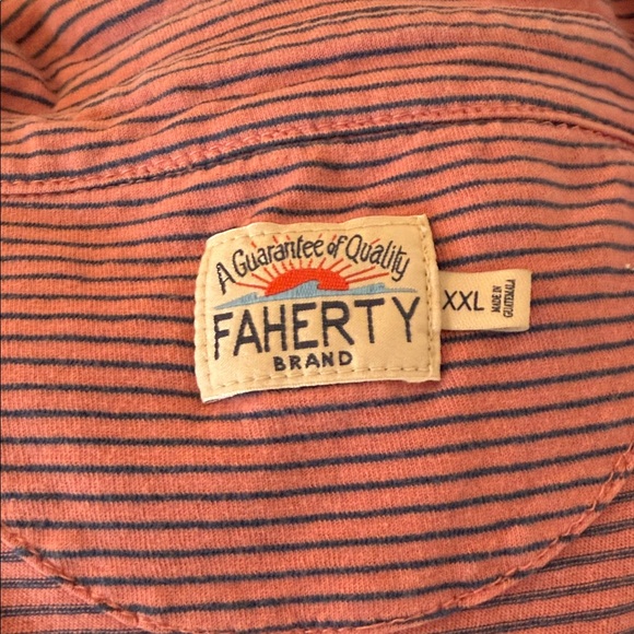 Faherty Brand Feeder Stripe Polo Sunrise Red/Navy XXL - Picture 6 of 8